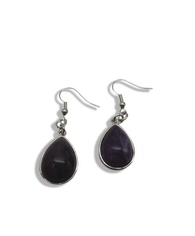 Amethyst Teardrop-Shaped Fashion Fishhook Earrings For Women