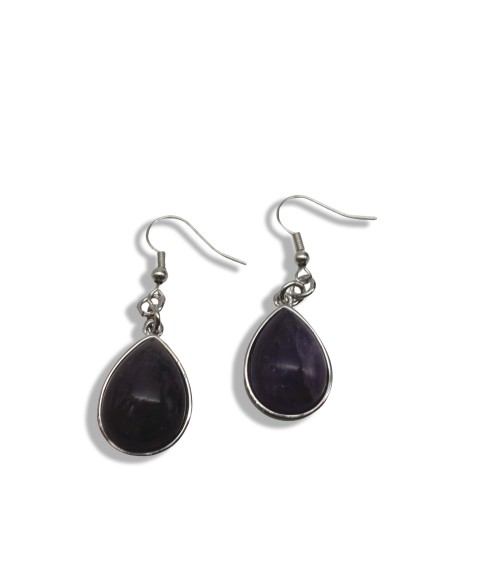 Amethyst Teardrop-Shaped Fashion Fishhook Earrings For Women