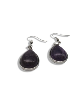 Amethyst Teardrop-Shaped Fashion Fishhook Earrings For Women