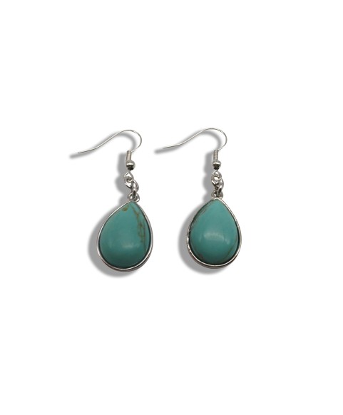 Turquoise Teardrop-Shaped Fashion Fishhook Earrings For Women