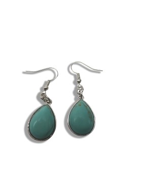 Turquoise Teardrop-Shaped Fashion Fishhook Earrings For Women