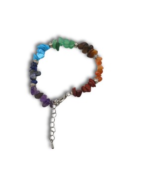 Natural Colored Semi-Precious Stone Chip Bracelet