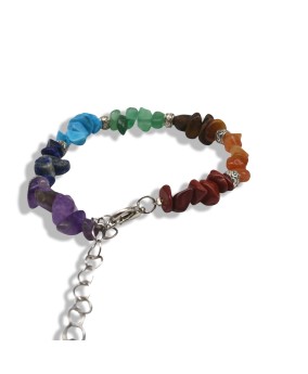 Natural Colored Semi-Precious Stone Chip Bracelet