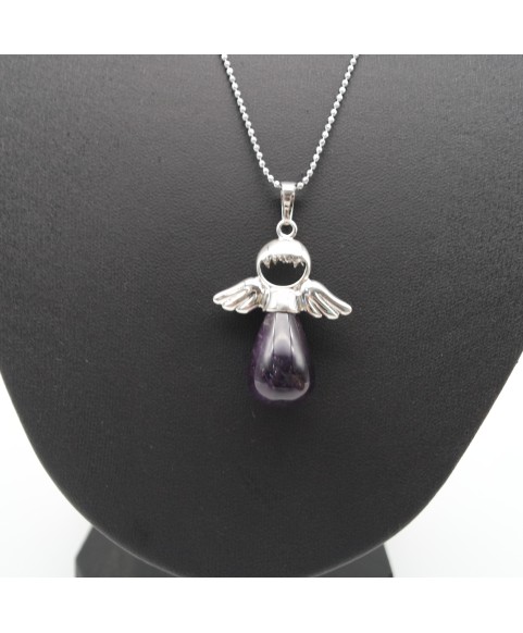 Amethyst Fairy Tale Angel Wings Love Gift Pendant Necklace