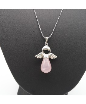 Pink Crystal Fairy Tale Angel Wings Love Gift Pendant Necklace