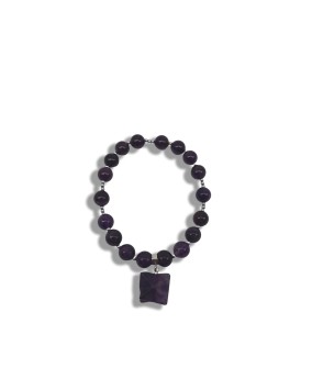 Natural Amethyst Bead Bracelet