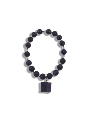 Natural Amethyst Bead Bracelet