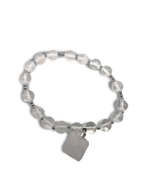 Natural White Crystal Bead Bracelet