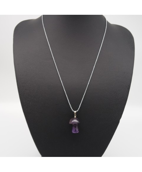 AmethystMushroom Pendant Necklace